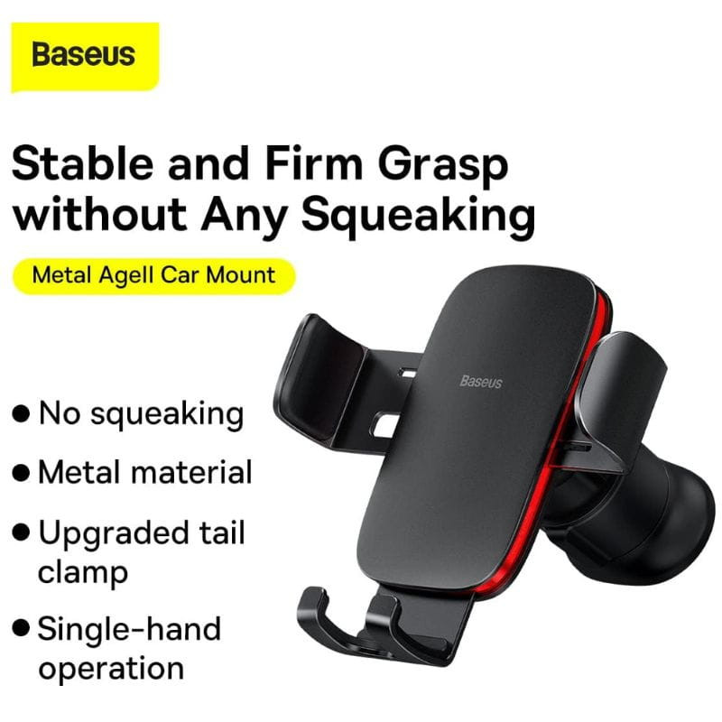 Baseus Car Mount Grelha de carro Metal Age Gravity Air 2 Stable Preto