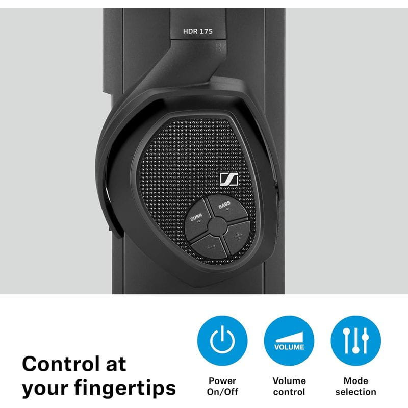 Control lateral de Sennheiser RS175-U Transmisor Negro