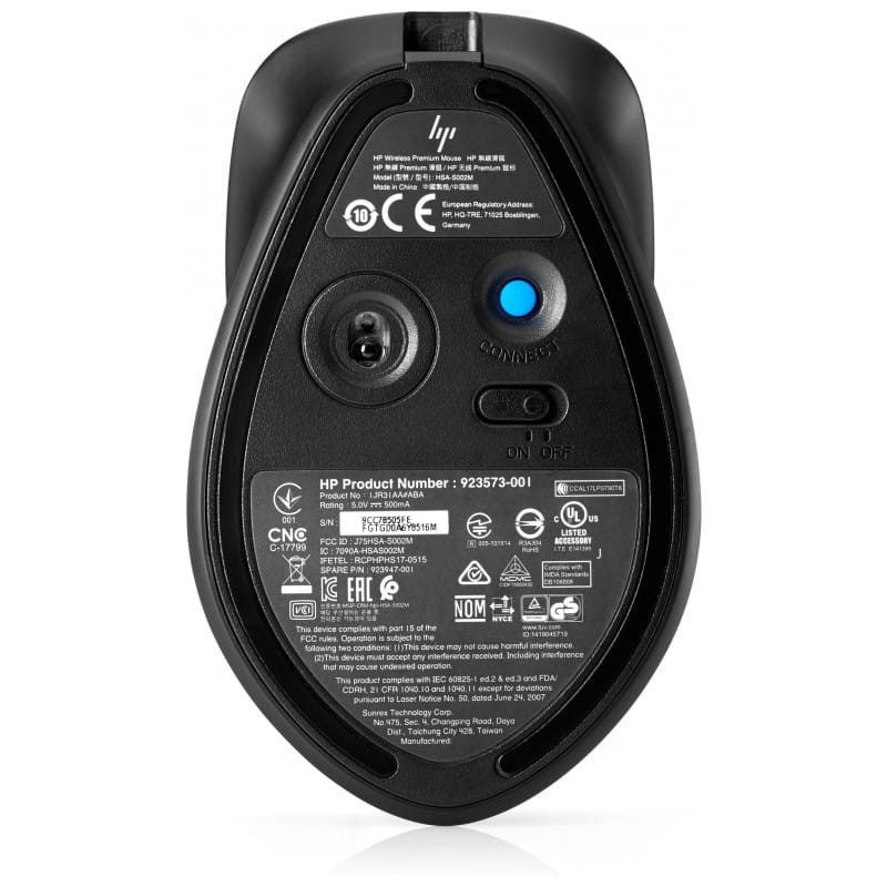 Ratón recargable HP ENVY 500 - Conectividad dual - Diseño ergonómico imagen del sensor óptico