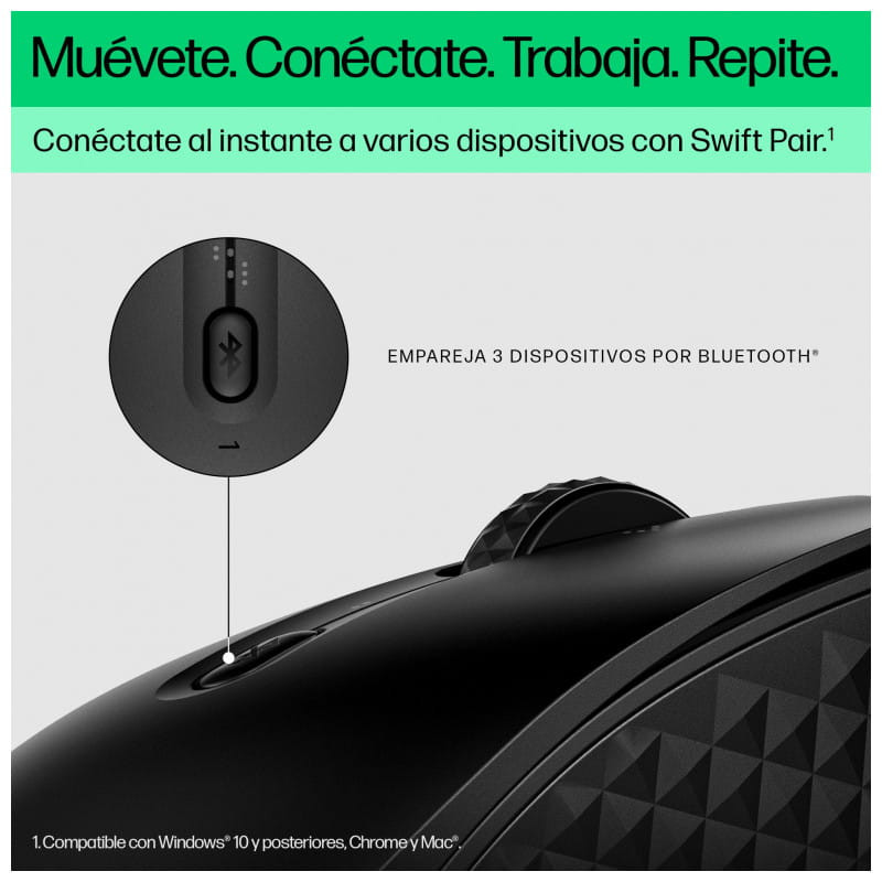 Connecter trois appareils à la fois Souris HP420 - Programmable - Bluetooth 5.3