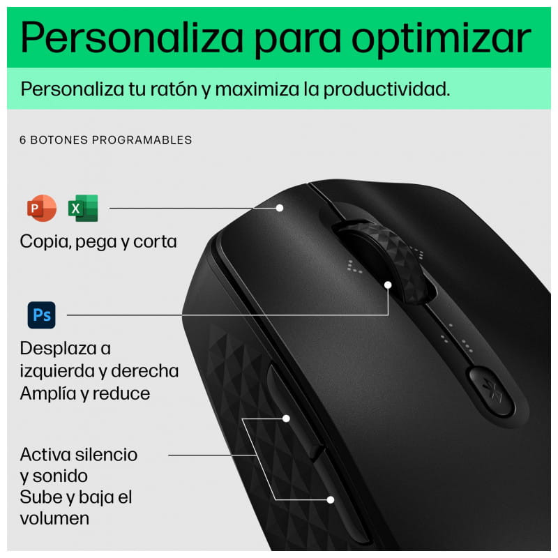 Souris HP420 Personnalisation - Programmable - Bluetooth 5.3