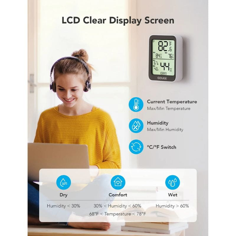 Govee H5075 Bluetooth - Capteur de température et d'humidité, caractéristiques