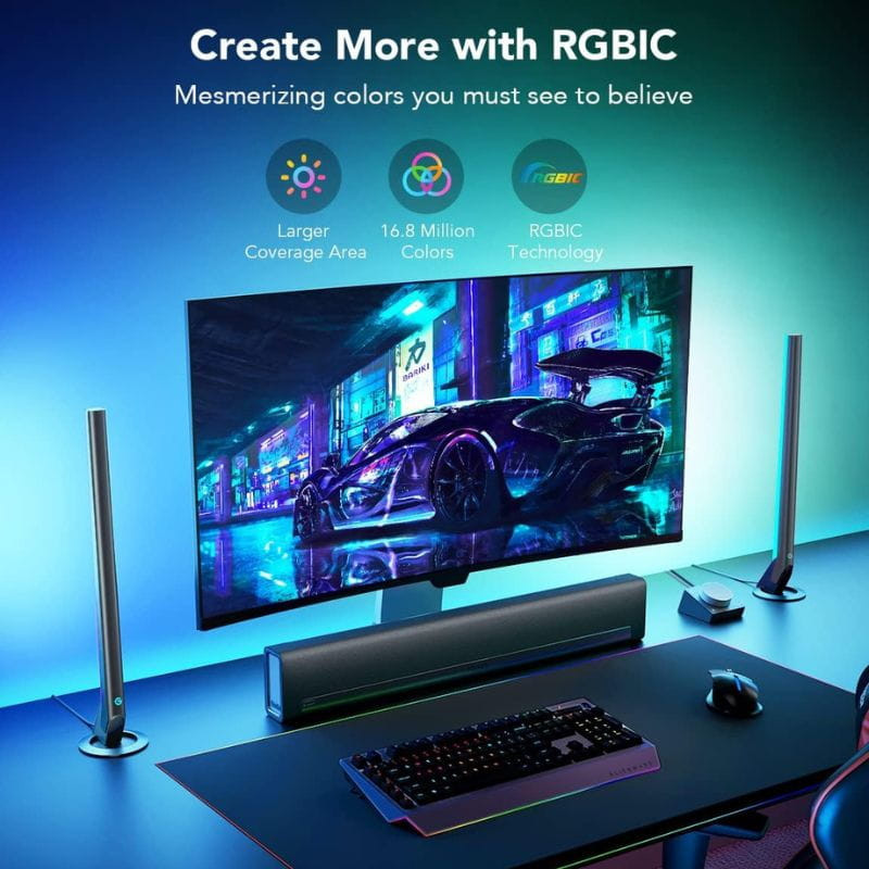 Govee H6047 RGBIC - Barras de luz Gaming , 16,8 millones de colores