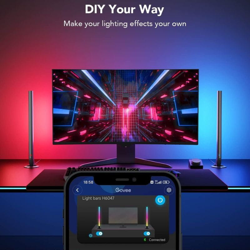 Govee H6047 RGBIC - Barras de luz Gaming con app