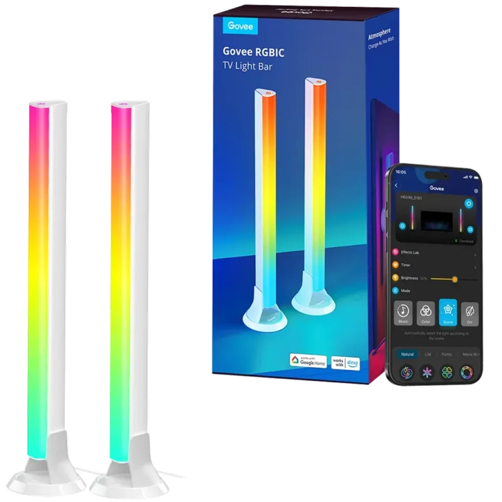 Govee RGBIC TV Light Bars para TVs de 45"-70" H6046 - Iluminación LED Inteligente WiFi
