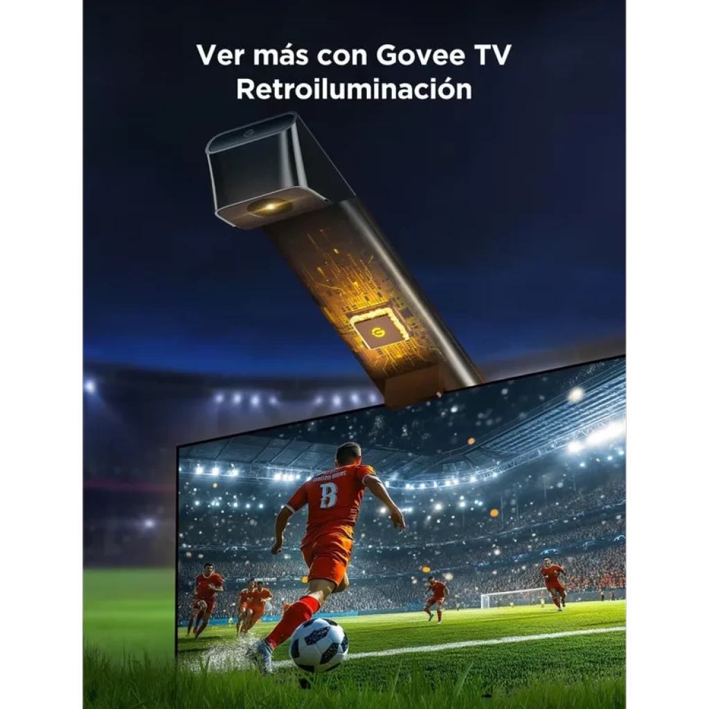 Govee H6099 Backlight 3 Lite RGBICW: tira LED para TV con iluminación ambiental multicolor, control WiFi y Bluetooth, mejora contraste y efecto envolvente