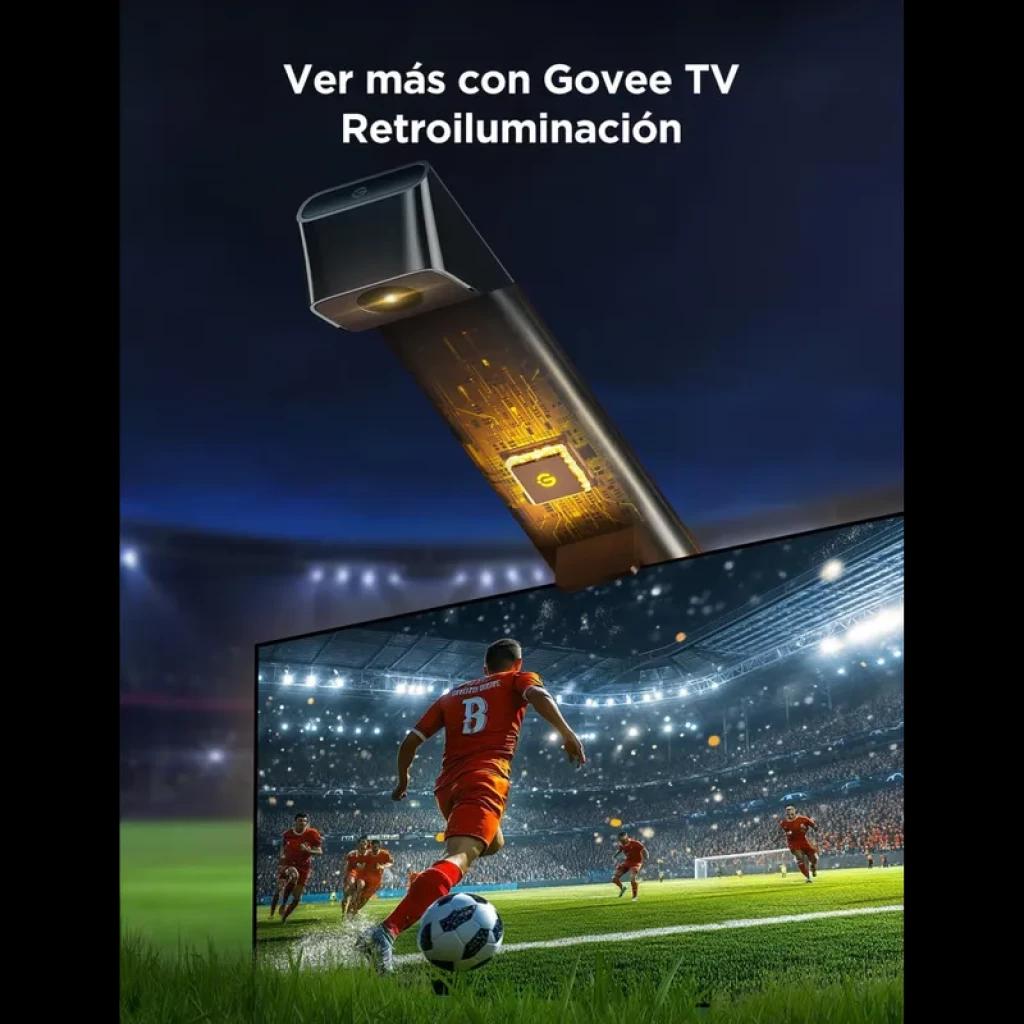 Govee H6099 Backlight 3 Lite RGBICW: tira LED para TV con iluminación ambiental multicolor, control WiFi y Bluetooth, mejora contraste y efecto envolvente