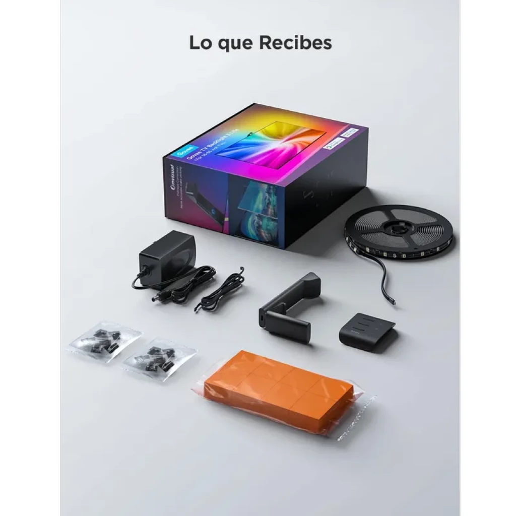 Govee H6099 Backlight 3 Lite RGBICW: tira LED para TV con control Wifi y Bluetooth, cámara de color, adaptador, soportes y adhesivos incluidos