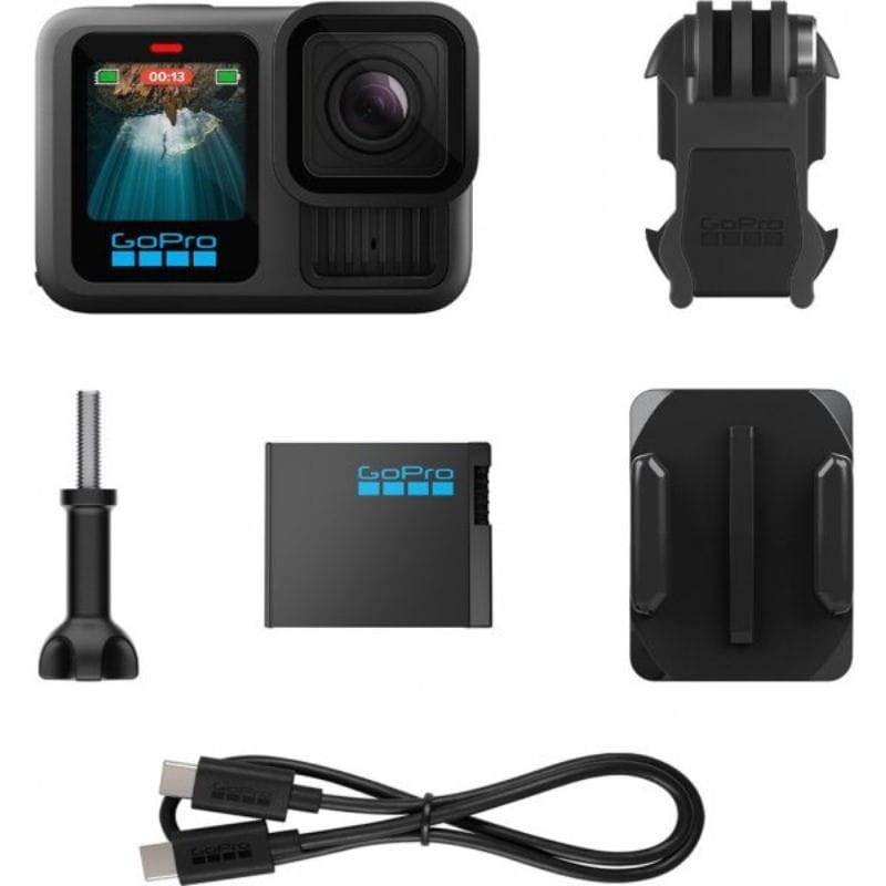GoPro HERO13 Black 5,3K UHD 27,6 MP Negro (Versión global) - contenido de la caja