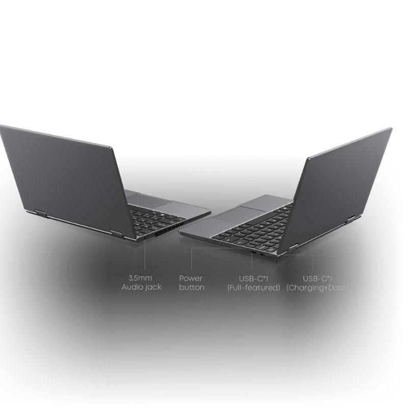 Chuwi Minibook X Intel N150/16 GB DDR5/512 GB SSD/FullHD+ Tátil/W11 Cinza - Portátil 10,5, interfaces