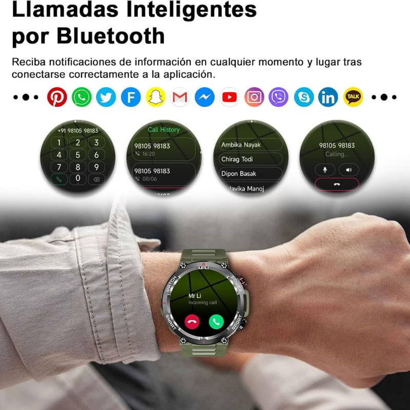Blackview W50 Verde - Reloj inteligente, con llamadas