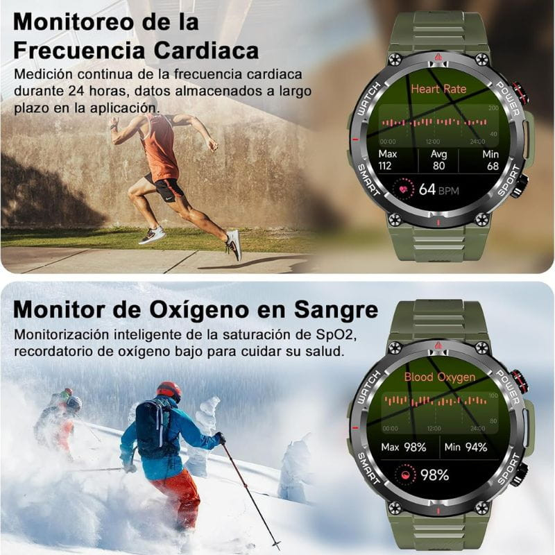 Blackview W50 Verde - Reloj inteligente, con monitoreo de la salud