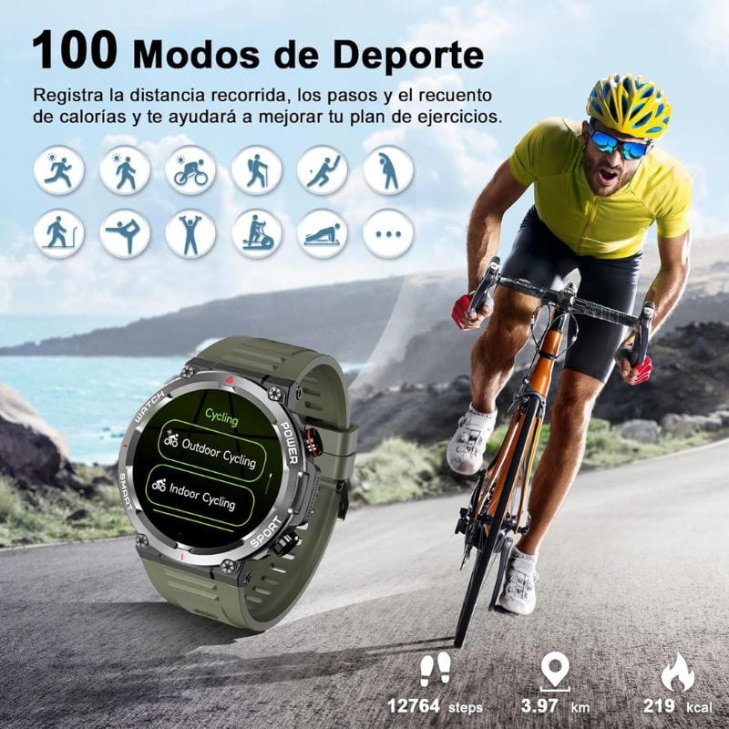 Blackview W50 Verde - Reloj inteligente, con mas de 100 modos deportivos