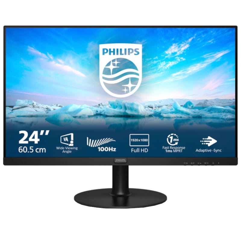 Philips V Line 241V8LAB/00 23.8 FullHD VA 100 Hz Preto - Monitor PC