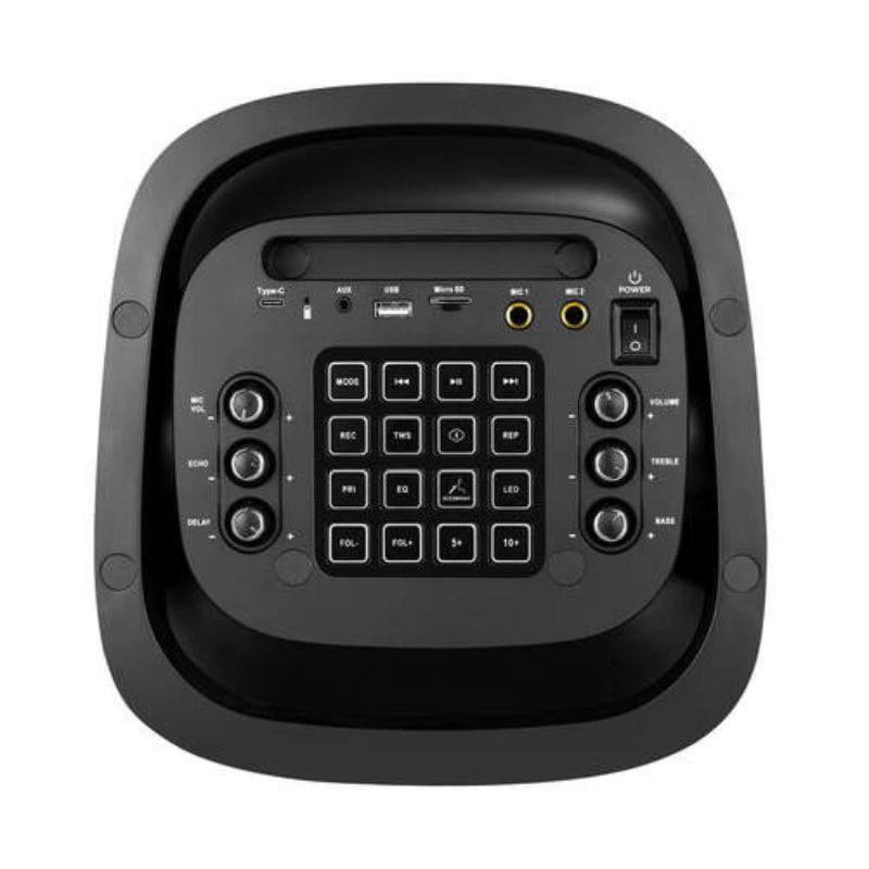 Altavoz Karaoke Phoenix RumbleBoss - 80 W imagen del cuadro de mando apagado