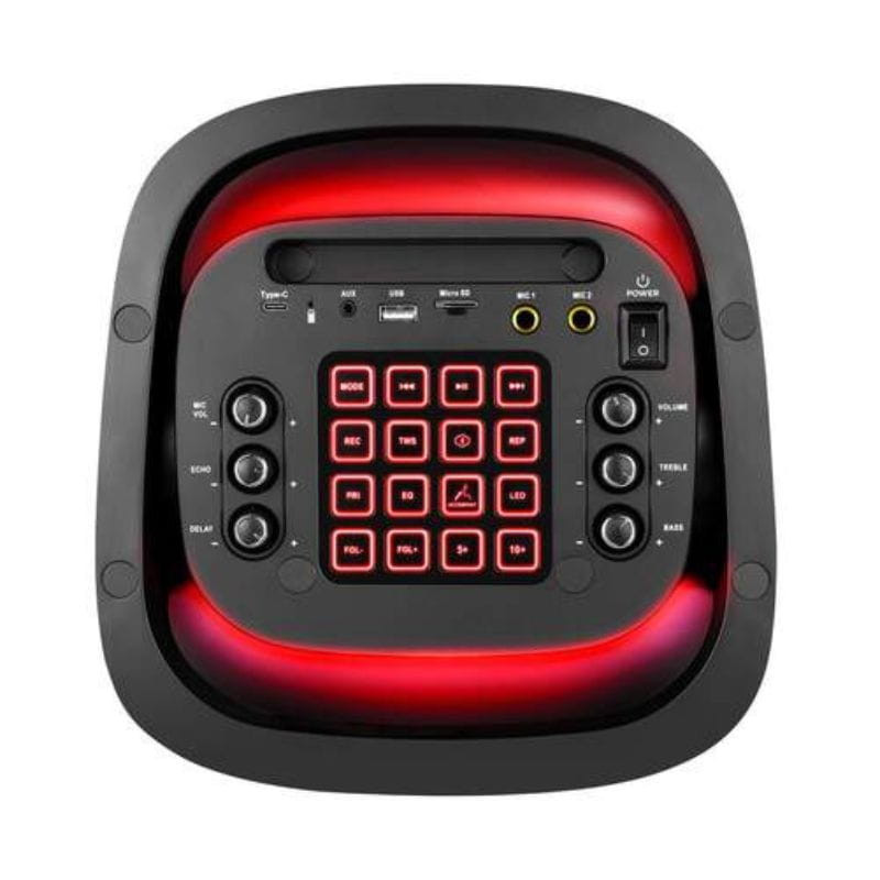 Altavoz Karaoke Phoenix RumbleBoss - 80 W imagen del cuadro de mando iluminado