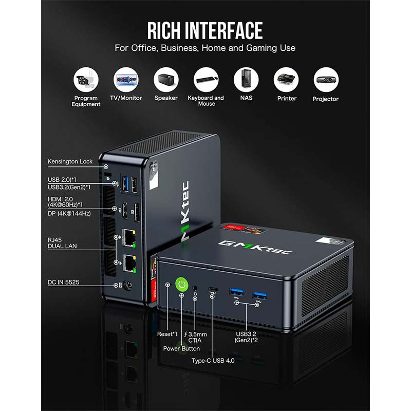 GMKtec M6 AMD Ryzen 5 6600H 64GB DDR5/2TB SSD/Windows 11 Pro - Mini PC image de l'interface