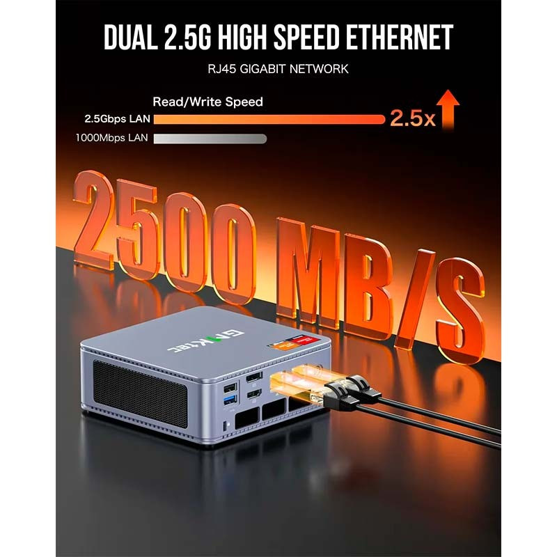 GMKtec NucBox K6 Ryzen 7 7840HS/64GB/1TB Grey- Mini PC high speed ethernet