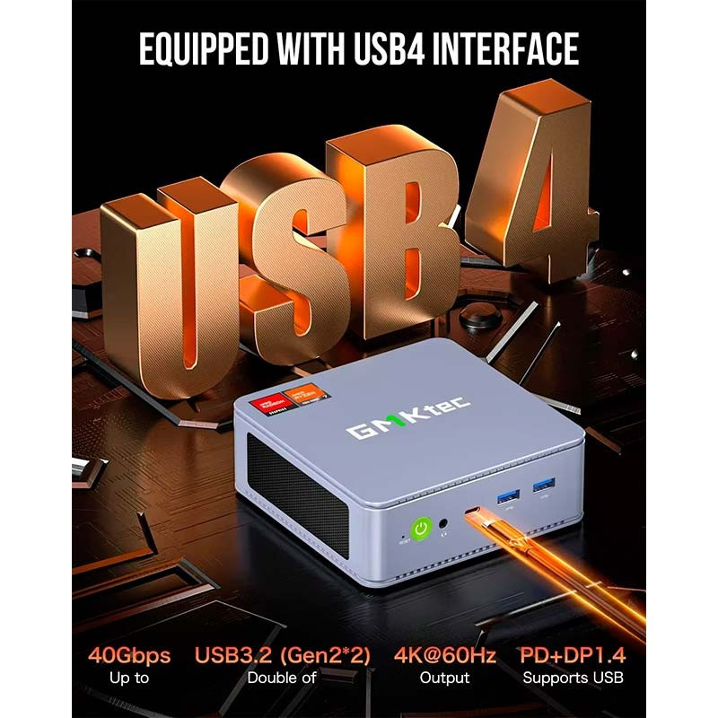 GMKtec NucBox K6 Ryzen 7 7840HS/64GB/1TB Grey - Mini PC USB-4
