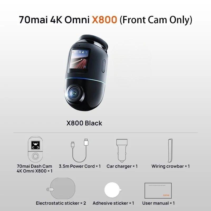 70mai Omni X800 128GB 4K WiFI/4G Negro, contenido del paquete