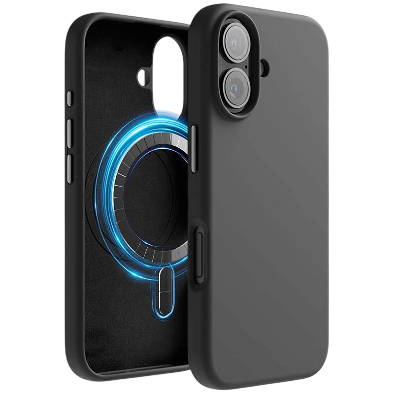 Funda suave negra para iPhone 16 compatible con Magsafe