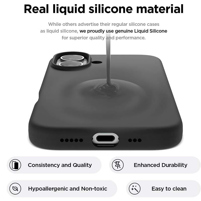 Capa macia lavanda para iPhone 16 compatível com Magsafe - silicone líquido