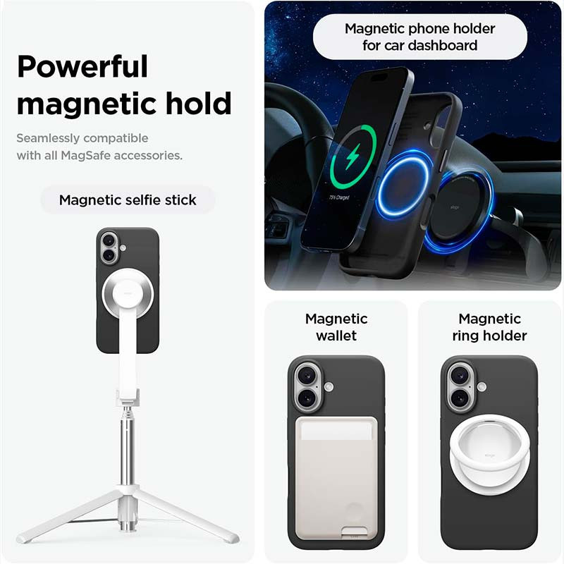 Capa macia lavanda para iPhone 16 compatível com Magsafe - anel magnético