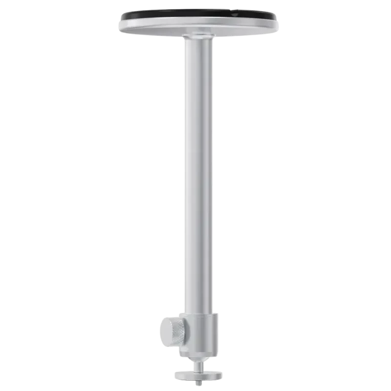 Wanbo WBCA01 Soporte de Techo T-Type para Proyectores: brazo metálico plateado con altura fija, base circular y ajuste inferior con perilla para montaje seguro
