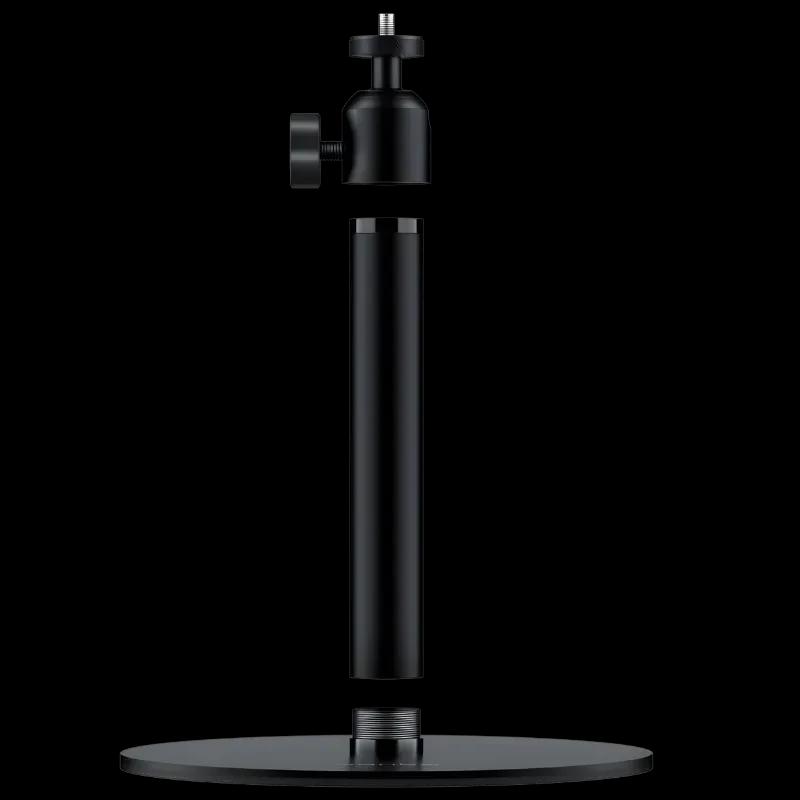 Wanbo PWE104 Support de bureau pour projecteurs en métal noir, base ronde stable, colonne réglable et tête rotative avec vis standard pour montage précis