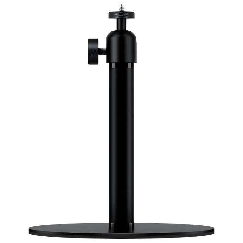 Wanbo PWE104 support de bureau: pied en métal noir, base ronde stable, colonne réglable, rotule avec vis 1/4 pour fixer un projecteur ou caméra