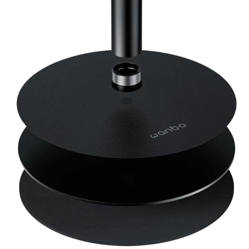 Wanbo PWE104 Support de bureau pour projecteurs base circulaire noire stable plateaux superposés pas de vis central finition mate robuste et élégante
