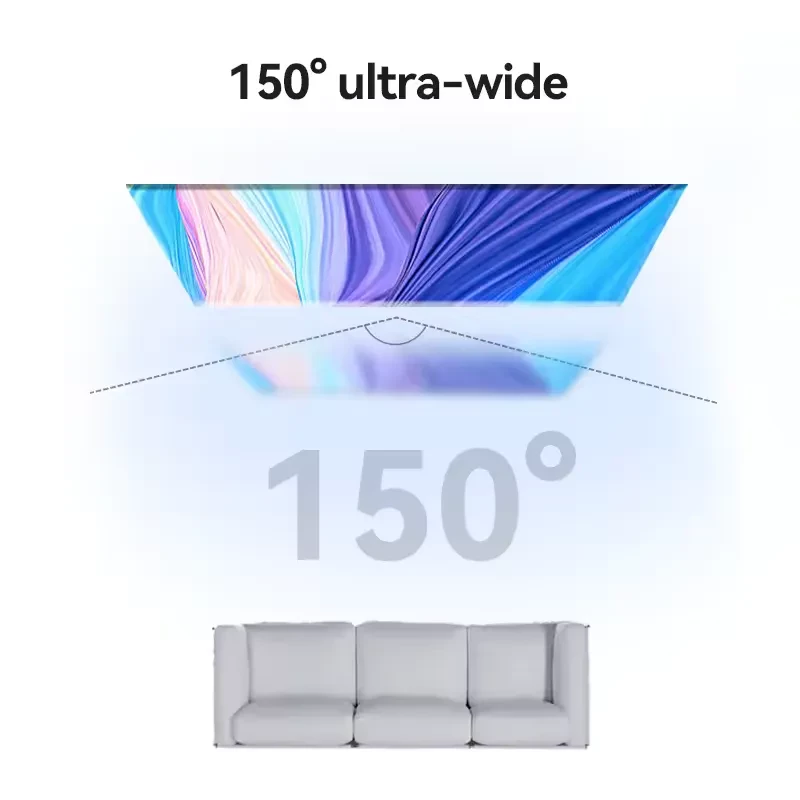 Wanbo écran de projection anti‑lumière 100 pouces 16:9, angle de vision 150°, surface HD pour 3D et 4K, pliable et portable pour intérieur