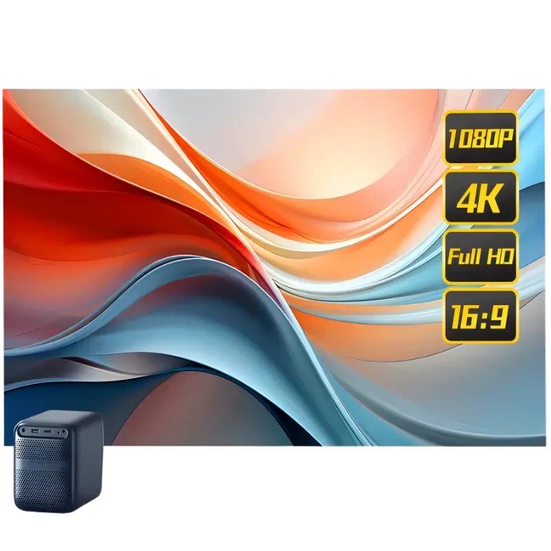 Wanbo - Écran de projection anti-lumière HD 100 pouces, écran de projecteur 3D 4K pliable portable HD pour intérieur 16:9