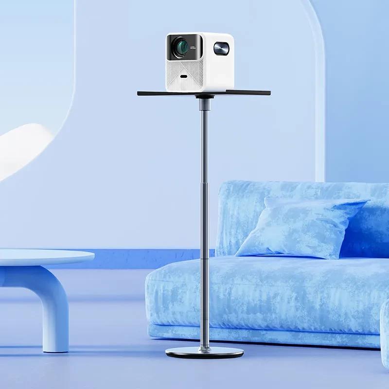 Wanbo Floor Stand Pro base estable para proyectores con bandeja rectangular, poste ajustable en altura y base circular antideslizante para soporte seguro