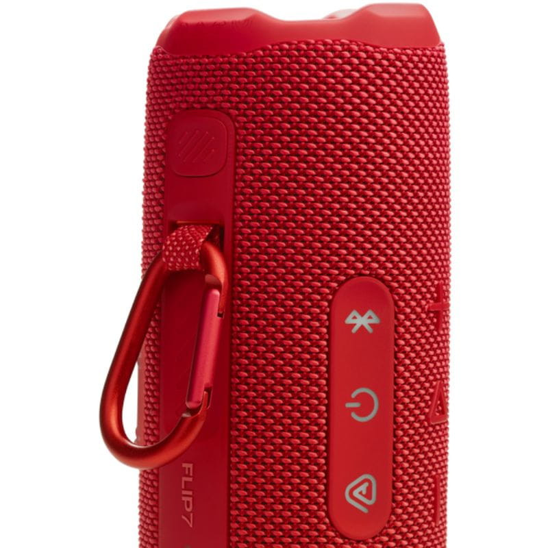 JBL Flip 7 Rojo imagen con  el mosquetón