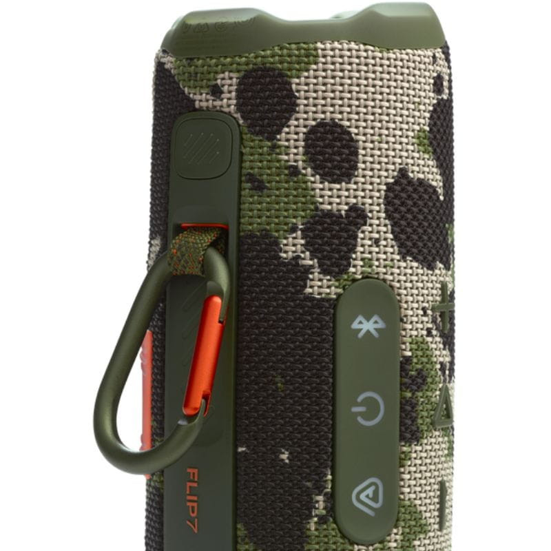 JBL Flip 7 Squad  detalle del mosquetón