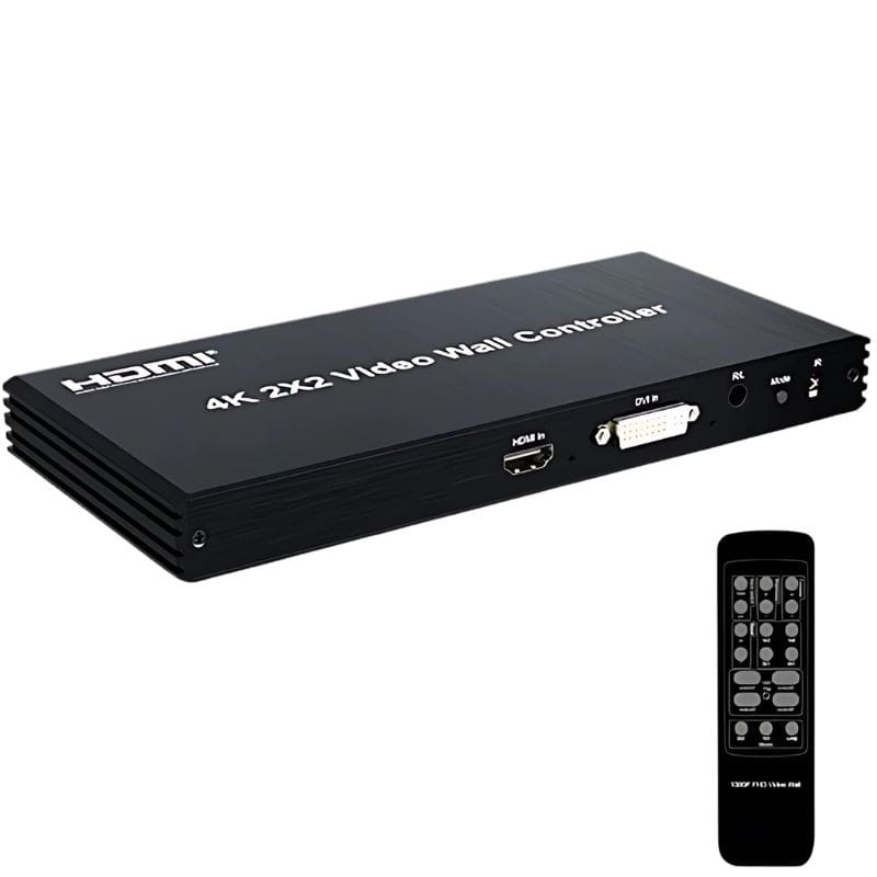 Rullz Qkens - Processeur vidéo mural HDMI DVI 2x2 images avec télécommande