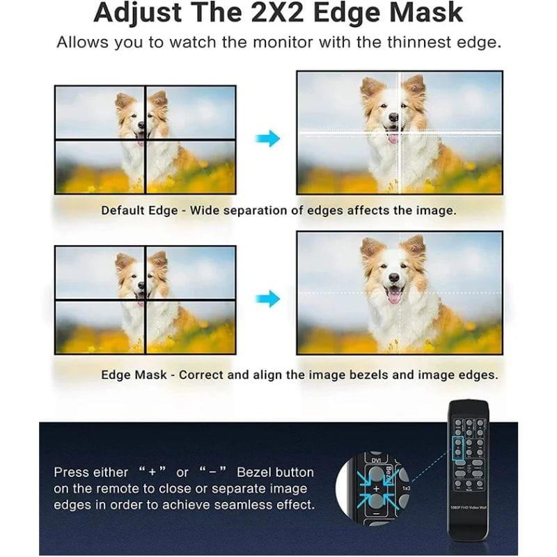 Rullz Qkens - Processeur de mur vidéo HDMI DVI 2x2 instructions de réglage de l'image