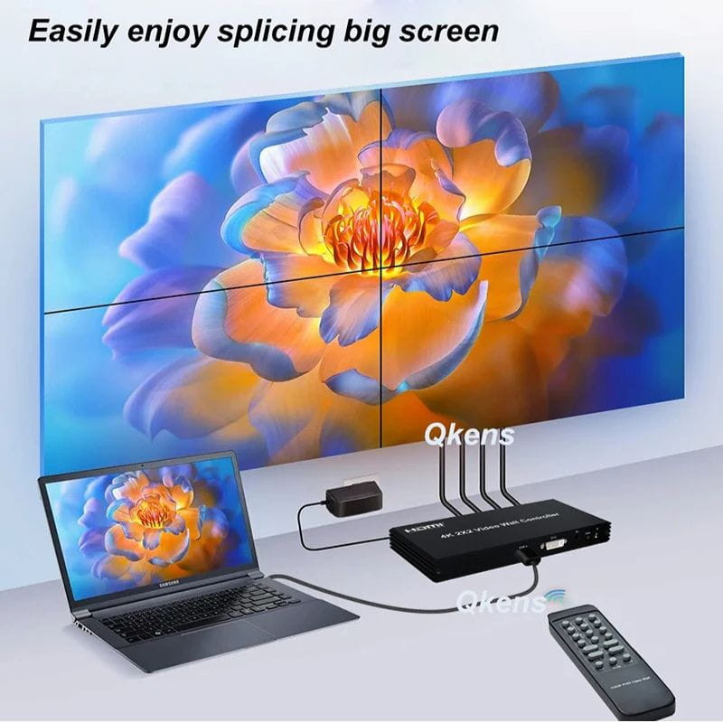 Rullz Qkens - Processeur vidéo mural HDMI DVI 2x2 pour grand écran