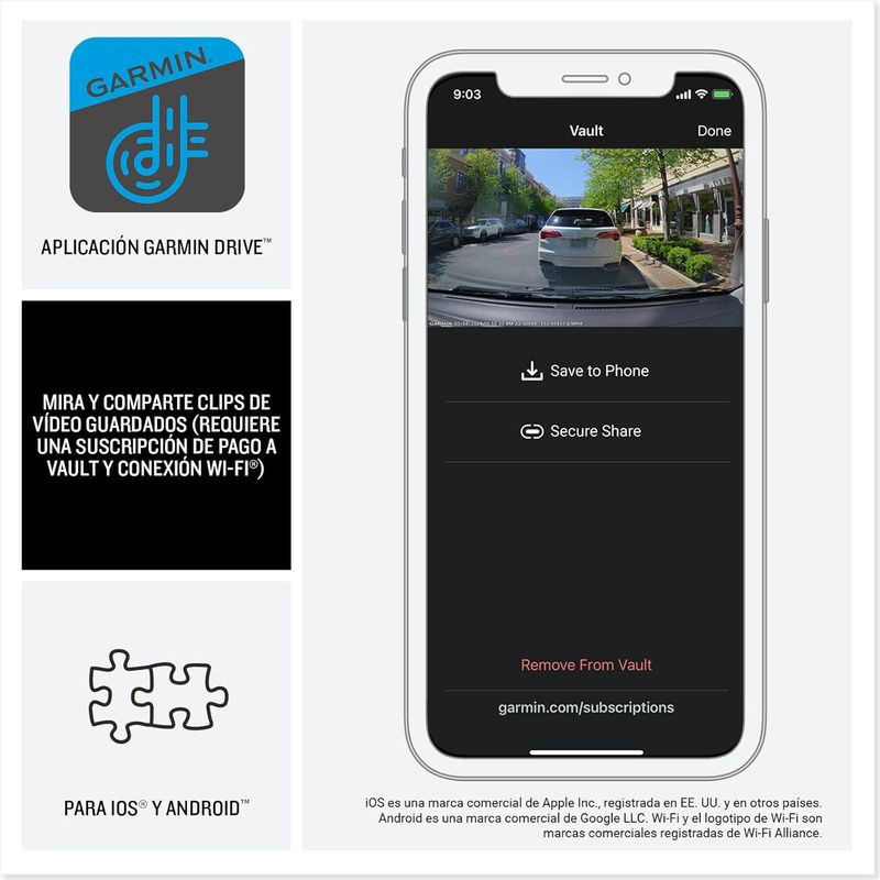 APP de Garmin Dash Cam X110
