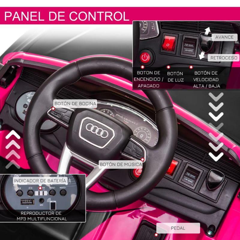 Audi RS Q8 12V Rosa - Carro elétrico para crianças com painel de controlo