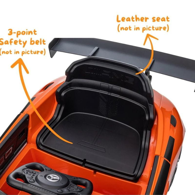 Mercedes AMG GT3 Coche eléctrico para niños detalles del asiento