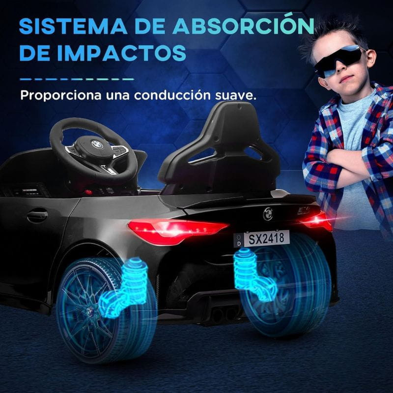 M4 12V Rojo - Coche eléctrico para niños con suspensión trasera