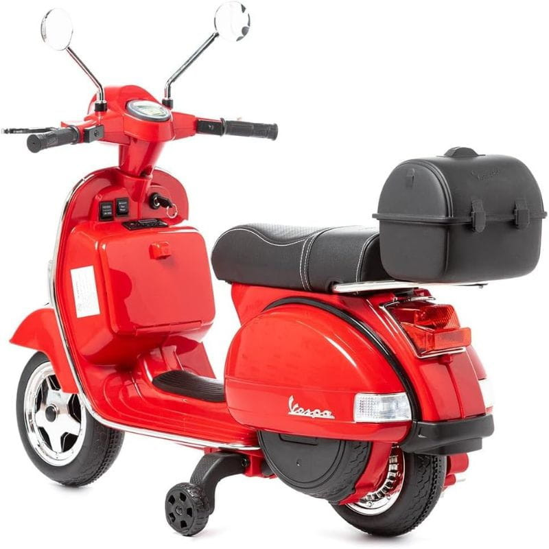  Vespa PX150 12V Roja - Moto eléctrica para niños   imagen trasera