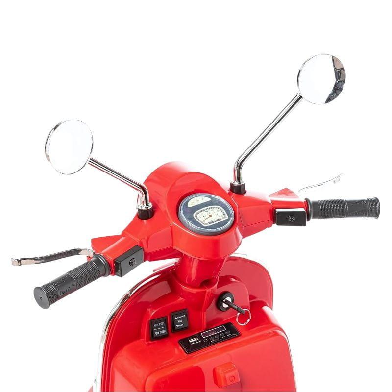 Vespa PX150 12V Roja - Moto eléctrica para niños   imagen del manillar