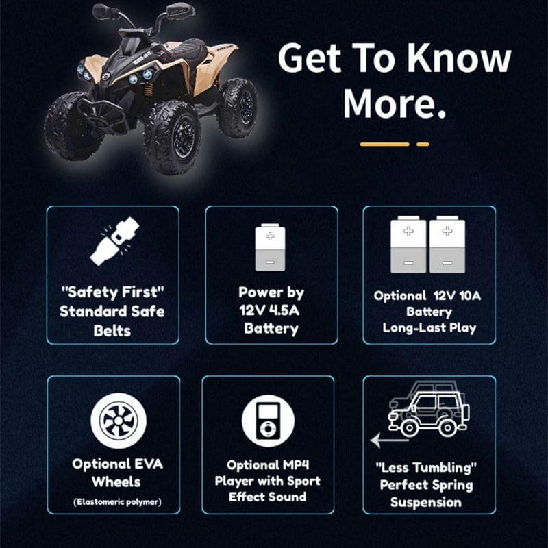  Quad Can Am Renegade 12V Azul - Quad elétrico para crianças características