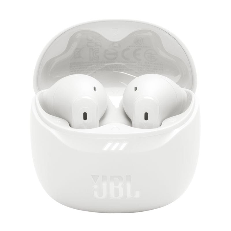 Imagem do JBL Tune Flex 2 Branco dentro do estojo de carregamento