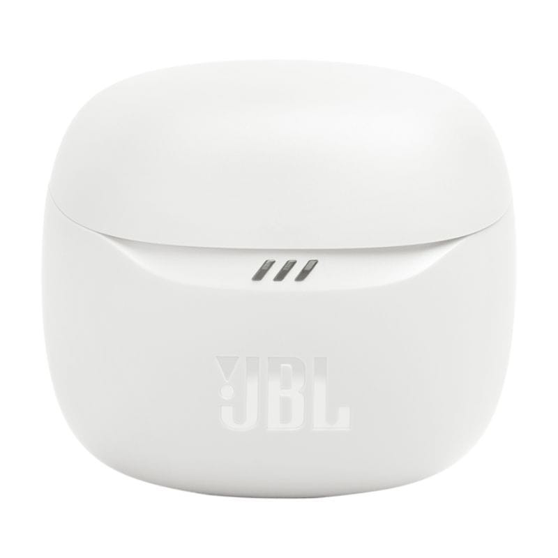 Imagem frontal do estojo de carregamento do JBL Tune Flex 2 White