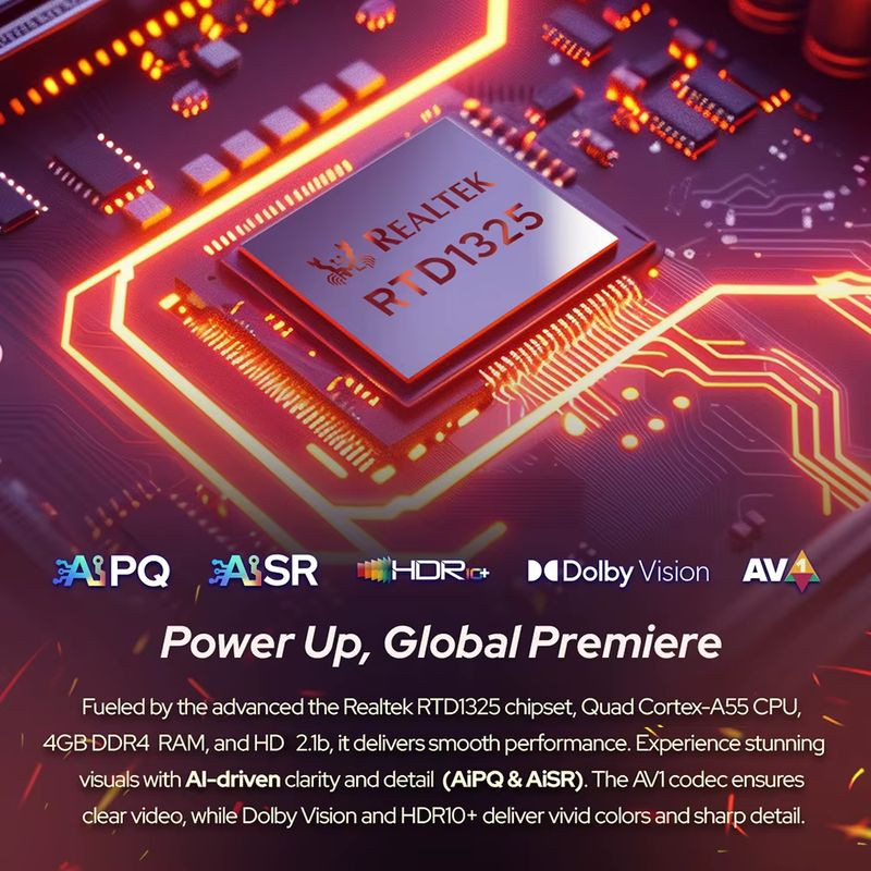 Processador de Rocktek GX-1 RTD1325TPV 4GB/32GB Android 12 - Android TV