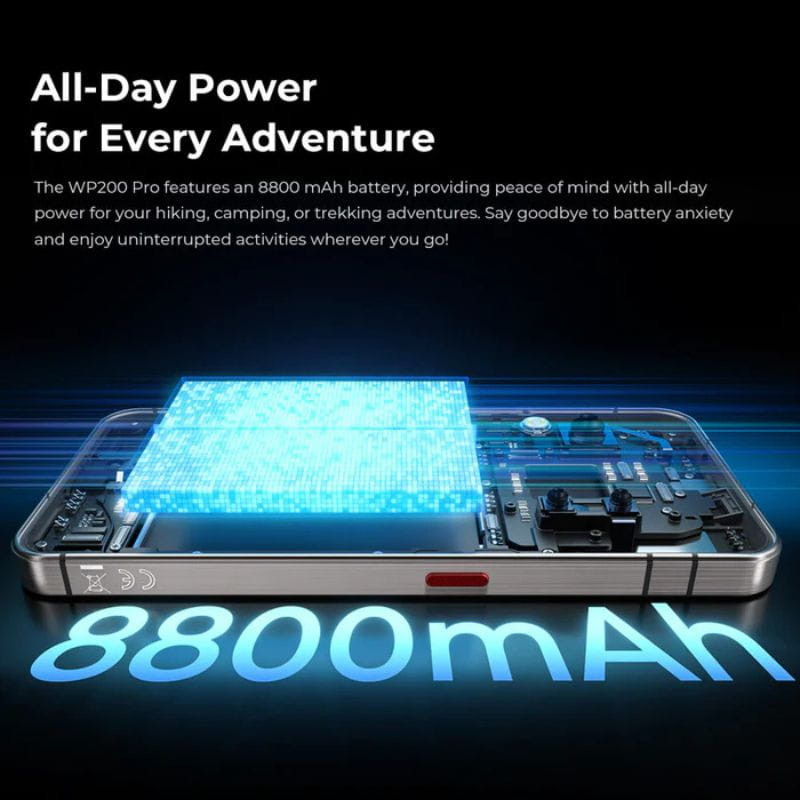 Bateria preta Oukitel WP200 Pro 5G 24GB/1TB